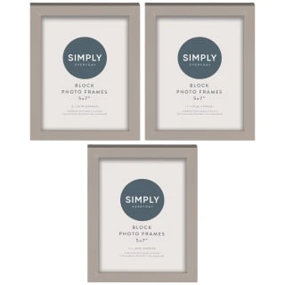 Simply Everyday 5 X 7" Block Frames 3pk - Grey 3 Simply Everyday 5 X 7" Block Frames 3pk - Grey